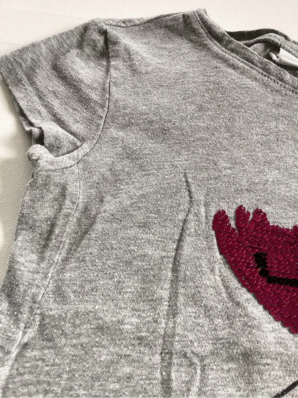 Gap Gray Flip Sequin Flamingo T-shirt